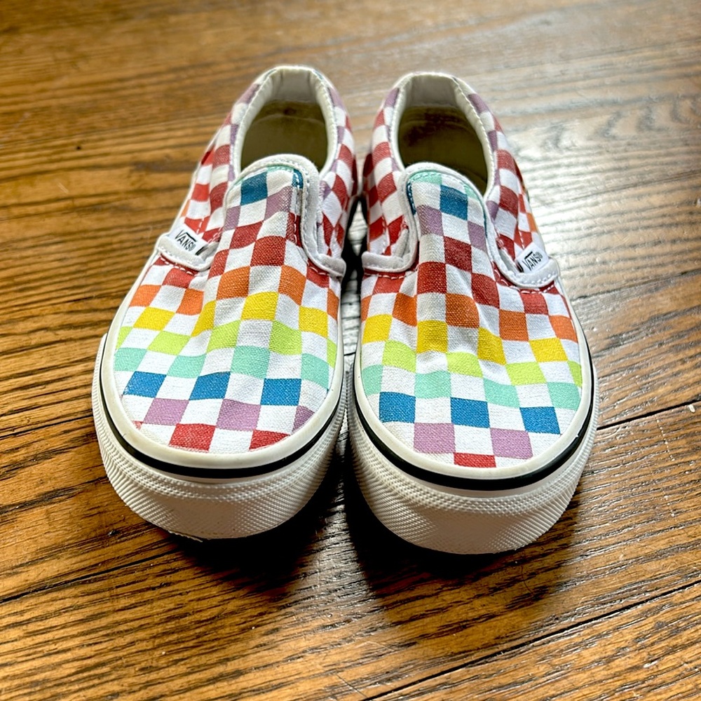 Size 11 toddler/youth VANS- Classic Vans slip ons checkerboard. Good condition